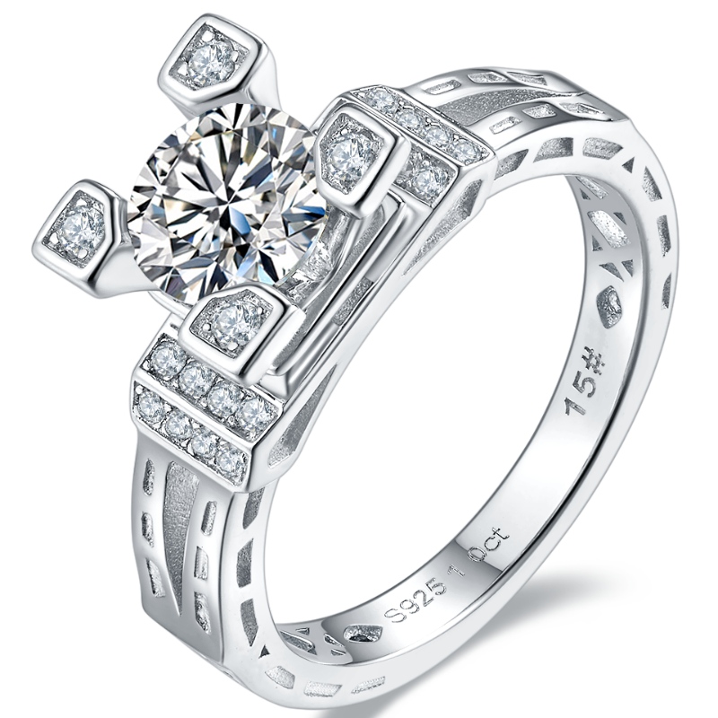 Tuochen Smycken Professionell Tillverkare Custom Sterling Silver 925 Ringar med 3A/5A/moissanite stenar